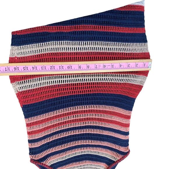 Vintage Y2K Penelope Rose Knit Striped Maxi Dress w/ Left Side Slit - Picture 5 of 12